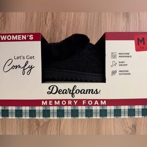 Dearfoams Black Memory Foam Slippers